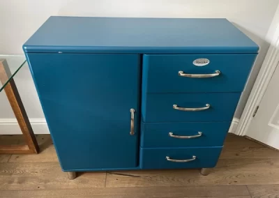 blue retro cupboard drawers for sale at Lee Chinnick