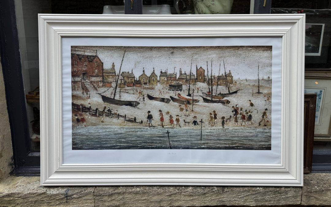Large framed print of “The Beach at Deal” by L.S.Lowry